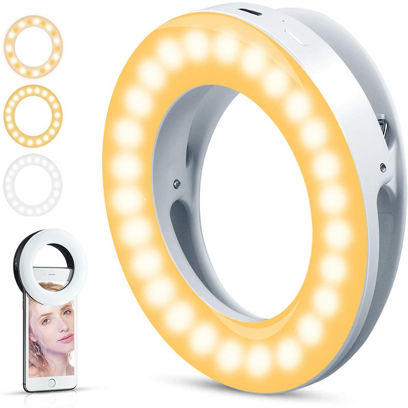 Webcam Ring Light - Nâng Cấp 3200K-6500K Đèn LED Kẹp