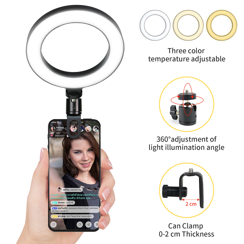 16cm LED Video Light with Stan - đánh giá và giá Webcam Ring Light