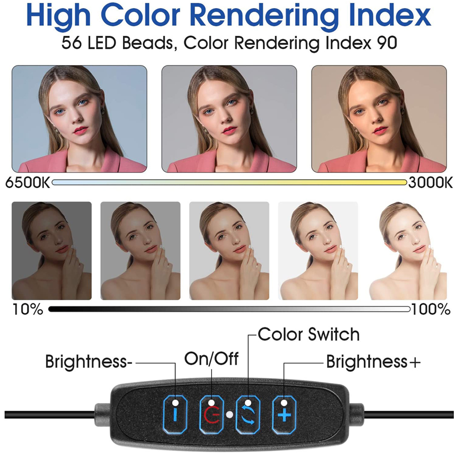 16cm LED Video Light with Stan - đánh giá và giá Webcam Ring Light