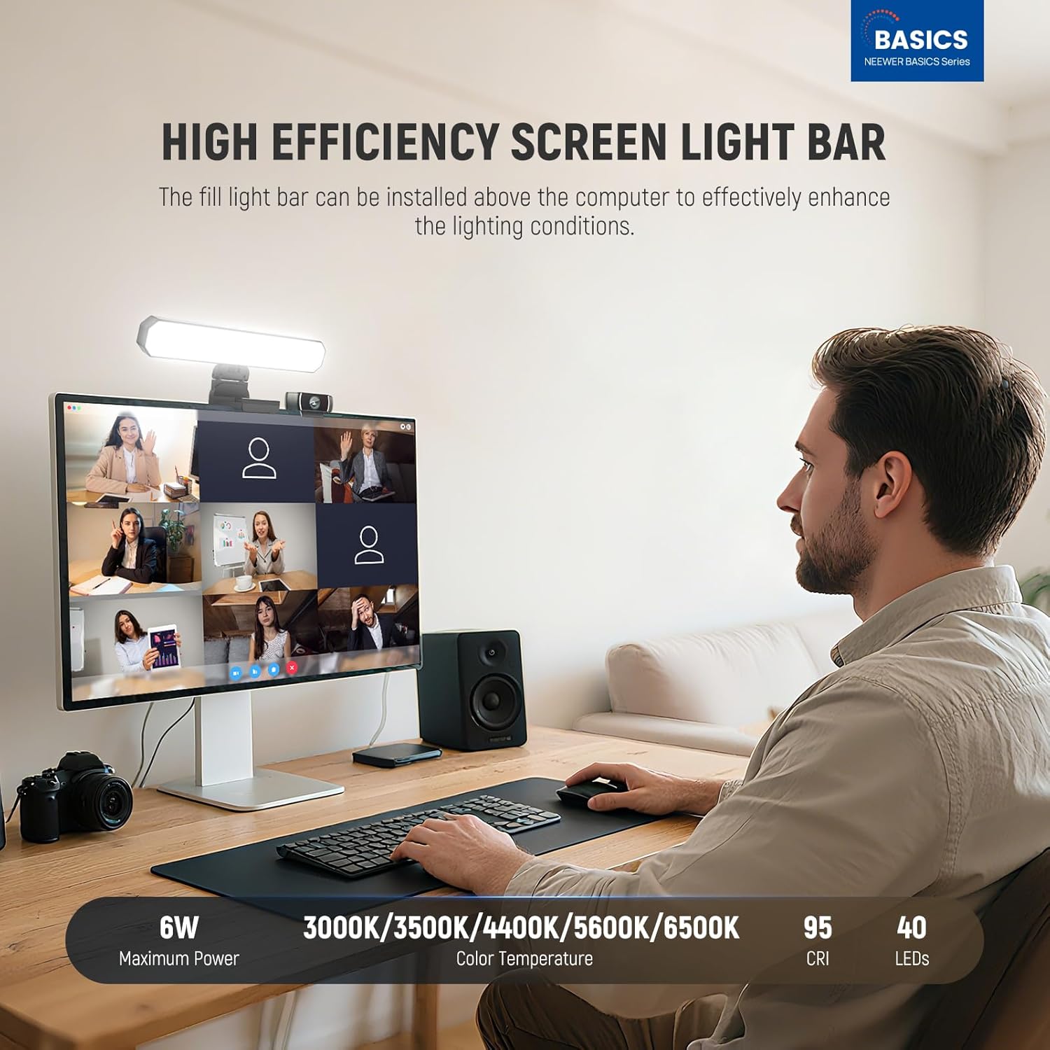 NEEWER Basics 6W Monitor Light - đánh giá và giá Webcam Ring Light